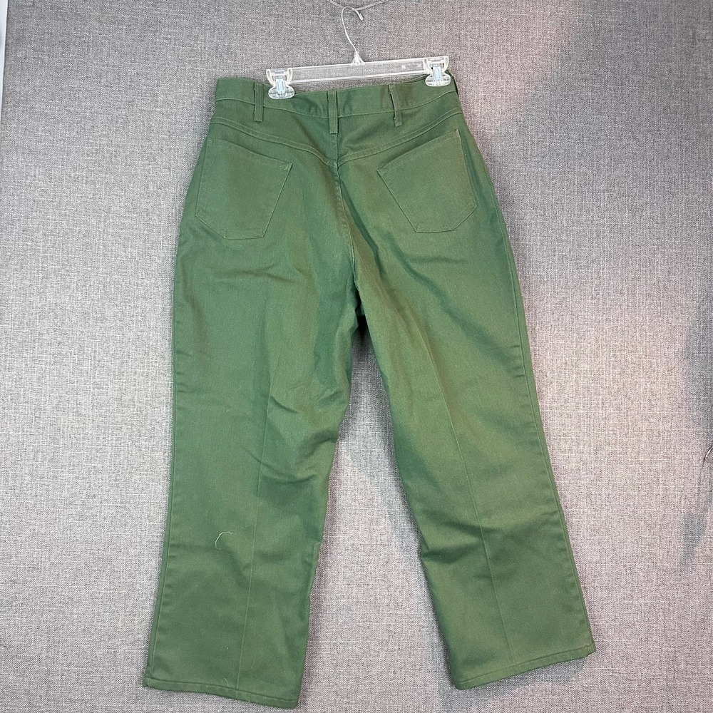 Vintage Green Wide Leg Trousers High Waisted Casual Pants Women's Size 16 - Picture 4 of 6